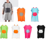 Maxbell Maxbell Surf Beach Poncho Wetsuit Changing Robe & Hood, Pocket, Storage Bag Gray