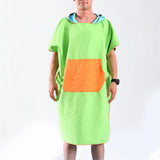 Maxbell Maxbell Surf Beach Poncho Wetsuit Changing Robe & Hood, Pocket, Storage Bag Green