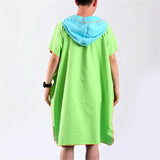 Maxbell Maxbell Surf Beach Poncho Wetsuit Changing Robe & Hood, Pocket, Storage Bag Green