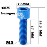 Maxbell 4pcs Road Bicycle Handlebar Stem Screw Aluminum Alloy M5*17MM Bolts Blue - Aladdin Shoppers