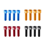 Maxbell 4pcs Road Bicycle Handlebar Stem Screw Aluminum Alloy M5*17MM Bolts Blue - Aladdin Shoppers