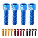 Maxbell 4pcs Road Bicycle Handlebar Stem Screw Aluminum Alloy M5*17MM Bolts Blue - Aladdin Shoppers