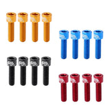 Maxbell 4pcs Road Bicycle Handlebar Stem Screw Aluminum Alloy M5*17MM Bolts Blue - Aladdin Shoppers