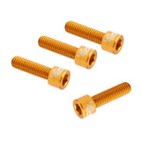 Maxbell 4pcs Road Bicycle Handlebar Stem Screw Aluminum Alloy M5*17MM Bolts Golden - Aladdin Shoppers