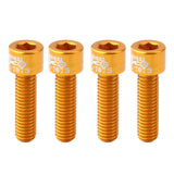 Maxbell 4pcs Road Bicycle Handlebar Stem Screw Aluminum Alloy M5*17MM Bolts Golden - Aladdin Shoppers