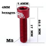 Maxbell 8pcs Road Bicycle Handlebar Stem Screw Aluminum Alloy M5*17MM Bolts Red
