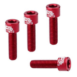 Maxbell 4pcs Road Bicycle Handlebar Stem Screw Aluminum Alloy M5*17MM Bolts Red - Aladdin Shoppers