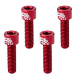 Maxbell 4pcs Road Bicycle Handlebar Stem Screw Aluminum Alloy M5*17MM Bolts Red - Aladdin Shoppers