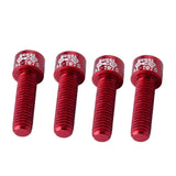 Maxbell 4pcs Road Bicycle Handlebar Stem Screw Aluminum Alloy M5*17MM Bolts Red - Aladdin Shoppers