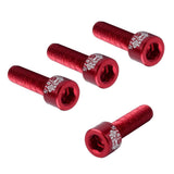 Maxbell 4pcs Road Bicycle Handlebar Stem Screw Aluminum Alloy M5*17MM Bolts Red - Aladdin Shoppers