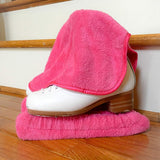 Maxbell Ice Hockey Figure Skate Terry Blade Covers Soakers Guards Cleaner Pink