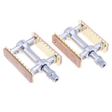 Maxbell Maxbell Vintage Aluminium Wood Fixed Bike Pedal Bearing Flat-Platform Pedals Gold
