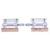Maxbell Maxbell Vintage Aluminium Wood Fixed Bike Pedal Bearing Flat-Platform Pedals Silver