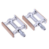 Maxbell Maxbell Vintage Aluminium Wood Fixed Bike Pedal Bearing Flat-Platform Pedals Silver