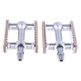 Maxbell Maxbell Vintage Aluminium Wood Fixed Bike Pedal Bearing Flat-Platform Pedals Silver