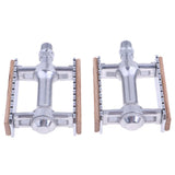 Maxbell Maxbell Vintage Aluminium Wood Fixed Bike Pedal Bearing Flat-Platform Pedals Silver