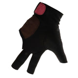 Maxbell Snooker Billiard Cue Glove Pool Open Left Hand Three Finger Glove Black