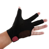 Maxbell Snooker Billiard Cue Glove Pool Open Left Hand Three Finger Glove Black