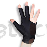 Maxbell Snooker Billiard Cue Glove Pool Open Left Hand Three Finger Glove Black