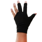 Maxbell Snooker Billiard Cue Glove Pool Open Left Hand Three Finger Glove Black