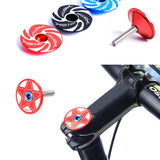 Maxbell Maxbell CNC Bicycle Road Mountain Bike 28.6mm Headset Stem Top Cap Blue Star