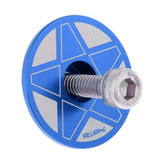 Maxbell Maxbell CNC Bicycle Road Mountain Bike 28.6mm Headset Stem Top Cap Blue Star