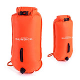 Maxbell High Visibility Inflatable Dry Bag Safety Swim Buoy Tow Float Fluo Orange - Aladdin Shoppers