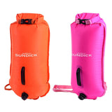 Maxbell High Visibility Inflatable Dry Bag Safety Swim Buoy Tow Float Fluo Orange - Aladdin Shoppers