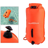 Maxbell High Visibility Inflatable Dry Bag Safety Swim Buoy Tow Float Fluo Orange - Aladdin Shoppers