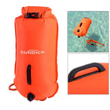 Maxbell High Visibility Inflatable Dry Bag Safety Swim Buoy Tow Float Fluo Orange - Aladdin Shoppers