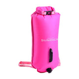 Maxbell 2Pieces High Visibility Inflatable Dry Bag Safety Swim Buoy Tow Float Fluo
