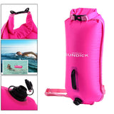 Maxbell 2Pieces High Visibility Inflatable Dry Bag Safety Swim Buoy Tow Float Fluo