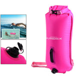 Maxbell 2Pieces High Visibility Inflatable Dry Bag Safety Swim Buoy Tow Float Fluo