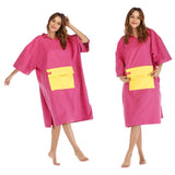 Maxbell Maxbell Surf Changing Robe Beach Poncho Microfiber Bathrobe Bath Towel Teenager Pink