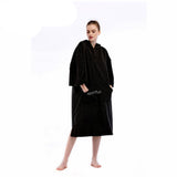 Maxbell Bathrobe Bath Towel Surf Changing Robe Beach Poncho with Hood Black - Aladdin Shoppers