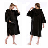 Maxbell Bathrobe Bath Towel Surf Changing Robe Beach Poncho with Hood Black - Aladdin Shoppers