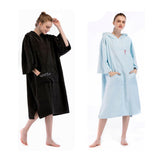 Maxbell Bathrobe Bath Towel Surf Changing Robe Beach Poncho with Hood Black - Aladdin Shoppers