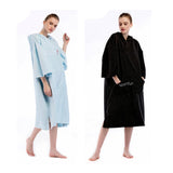 Maxbell Bathrobe Bath Towel Surf Changing Robe Beach Poncho with Hood Black - Aladdin Shoppers