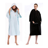 Maxbell Bathrobe Bath Towel Surf Changing Robe Beach Poncho with Hood Black - Aladdin Shoppers