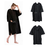 Maxbell Bathrobe Bath Towel Surf Changing Robe Beach Poncho with Hood Black - Aladdin Shoppers