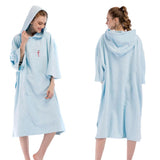 Maxbell Bathrobe Bath Towel Surf Changing Robe Beach Poncho with Hood Light Blue - Aladdin Shoppers