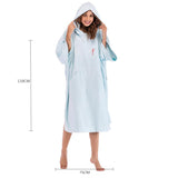 Maxbell Bathrobe Bath Towel Surf Changing Robe Beach Poncho with Hood Light Blue - Aladdin Shoppers