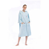 Maxbell Bathrobe Bath Towel Surf Changing Robe Beach Poncho with Hood Light Blue - Aladdin Shoppers