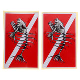 Maxbell 2 Pieces Reflective Scuba Diving Diver Kayak Sticker Decal Fish Skeleton - Aladdin Shoppers