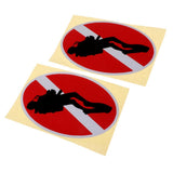 Maxbell 2 Pieces Reflective Scuba Diving Diver Kayak Sticker Decal Diver Down - Aladdin Shoppers