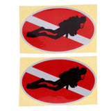 Maxbell 2 Pieces Reflective Scuba Diving Diver Kayak Sticker Decal Diver Down - Aladdin Shoppers