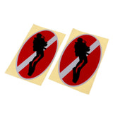 Maxbell 2 Pieces Reflective Scuba Diving Diver Kayak Sticker Decal Diver Down - Aladdin Shoppers