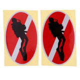 Maxbell 2 Pieces Reflective Scuba Diving Diver Kayak Sticker Decal Diver Down - Aladdin Shoppers