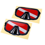 Maxbell 2 Pieces Reflective Scuba Diving Diver Kayak Sticker Decal Diving Goggles - Aladdin Shoppers