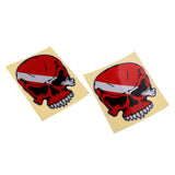 Maxbell 2 Pieces Reflective Scuba Diving Diver Kayak Sticker Decal Red Skull - Aladdin Shoppers